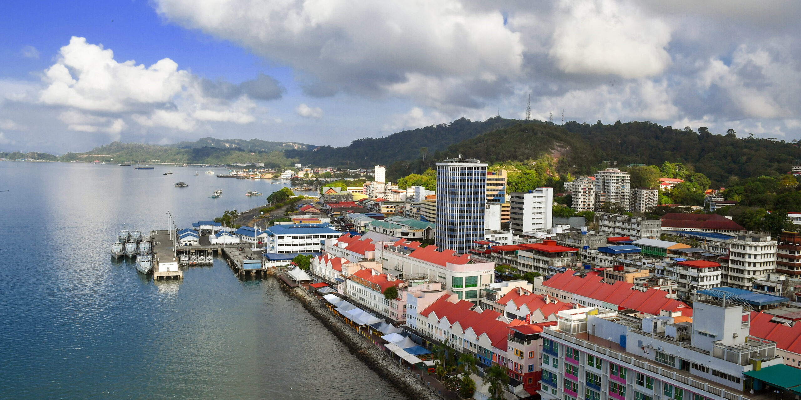 SANDAKAN CITY AERIAL VIEW, SABAH